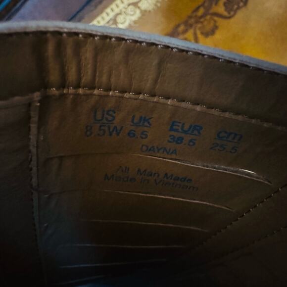 NATURAL SOUL Dayna Shell Smooth Cream Slingback Stacked Block Heel Sandals 8.5 W - Picture 9 of 12